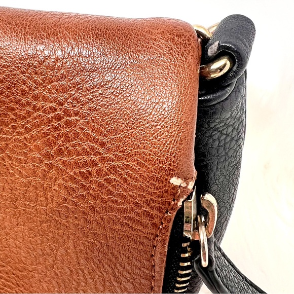 Mix. No.6 Black and Brown faux leather Multi Zip Crossbody Bag with Tassel. - Picture 8 of 11